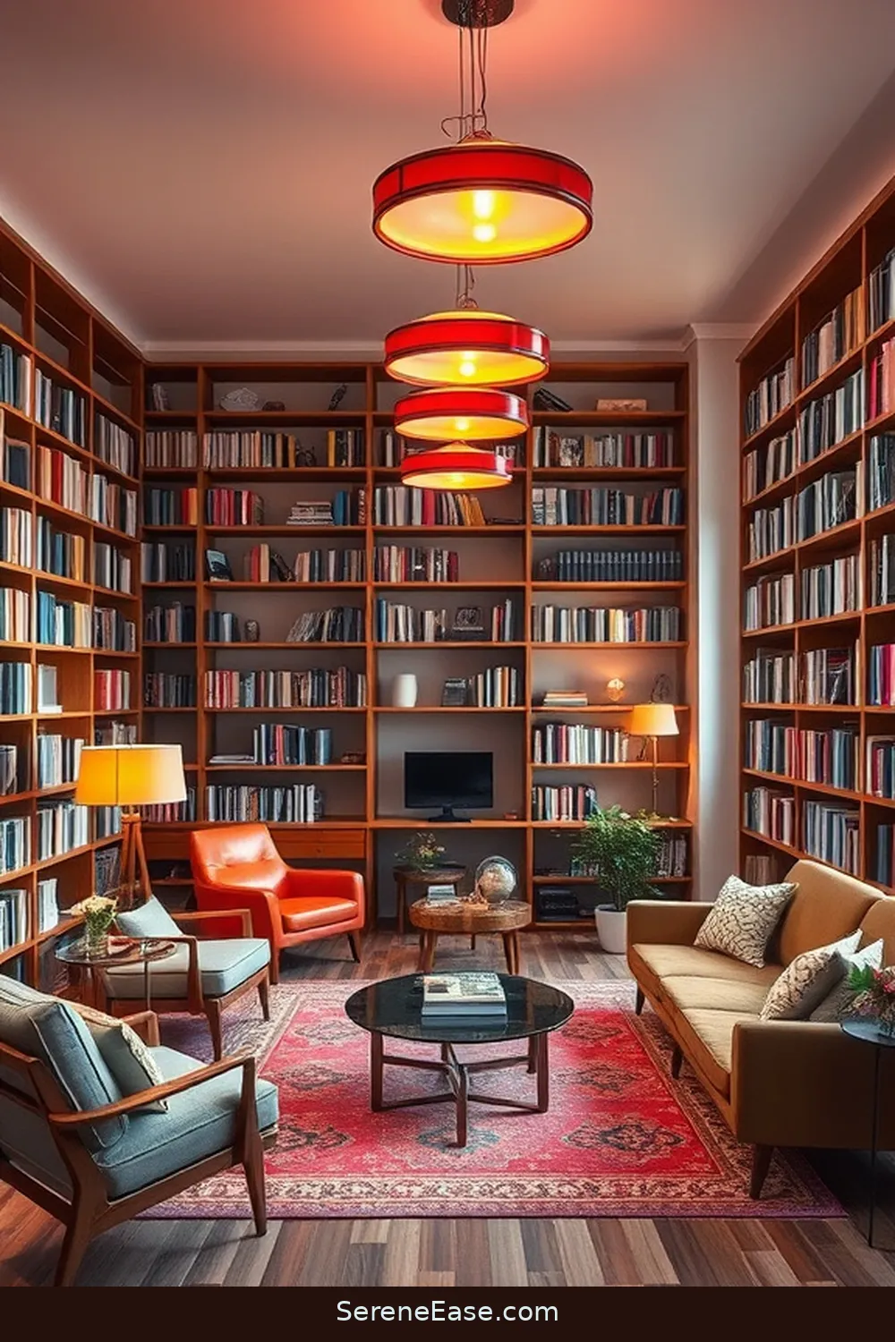 25 Essentials for a Bold and Bright Mid-Century Modern Library Style 8 Integrate Vintage Lighting Fixtures for 25 Essentials for a Bold and Bright Mid-Century Modern Library Style