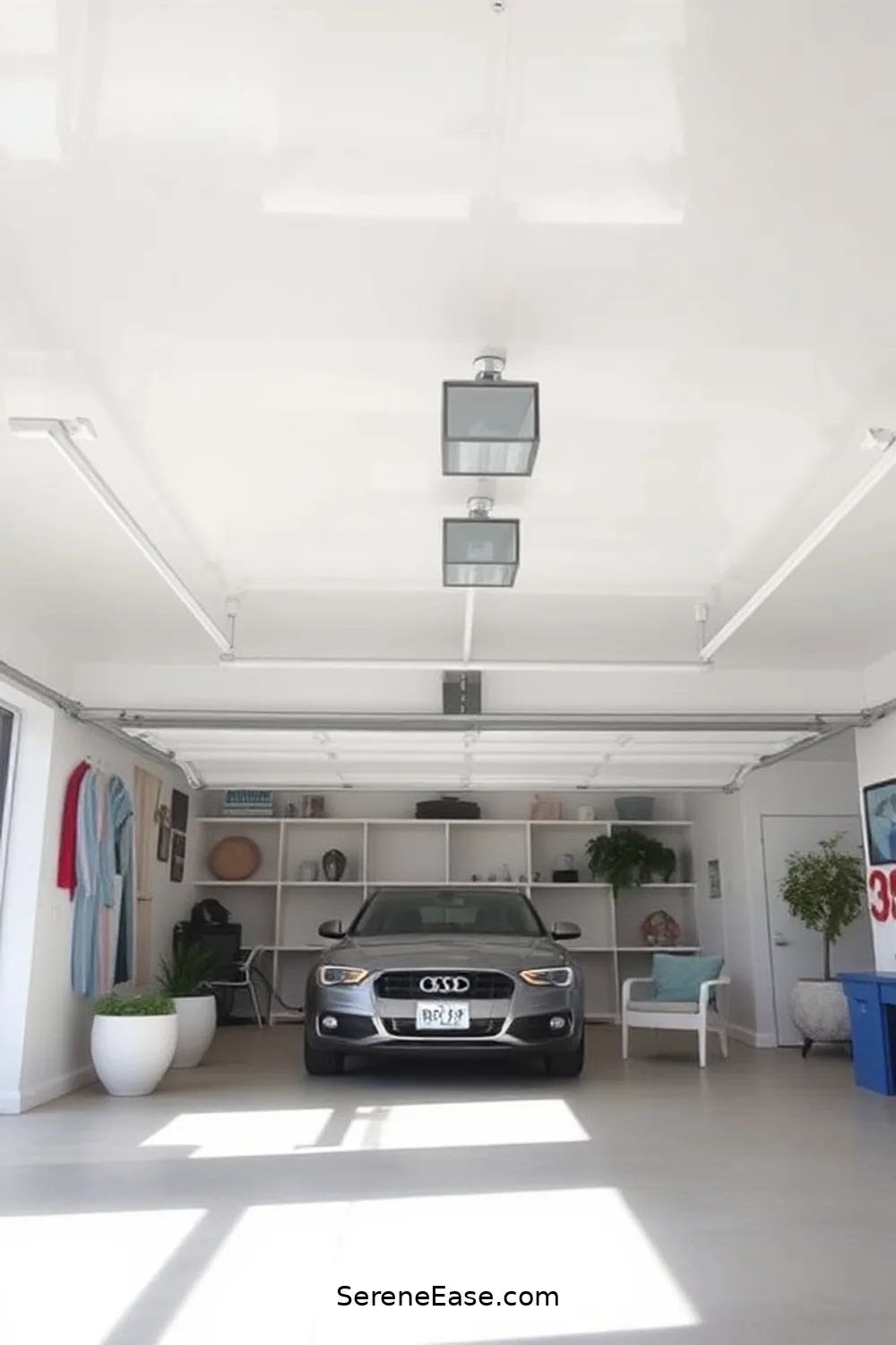 25 Monochromatic Coastal Style Ideas for Your Garage 16 Bright White Ceiling for an Airy Atmosphere for 25 Monochromatic Coastal Style Ideas for Your Garage