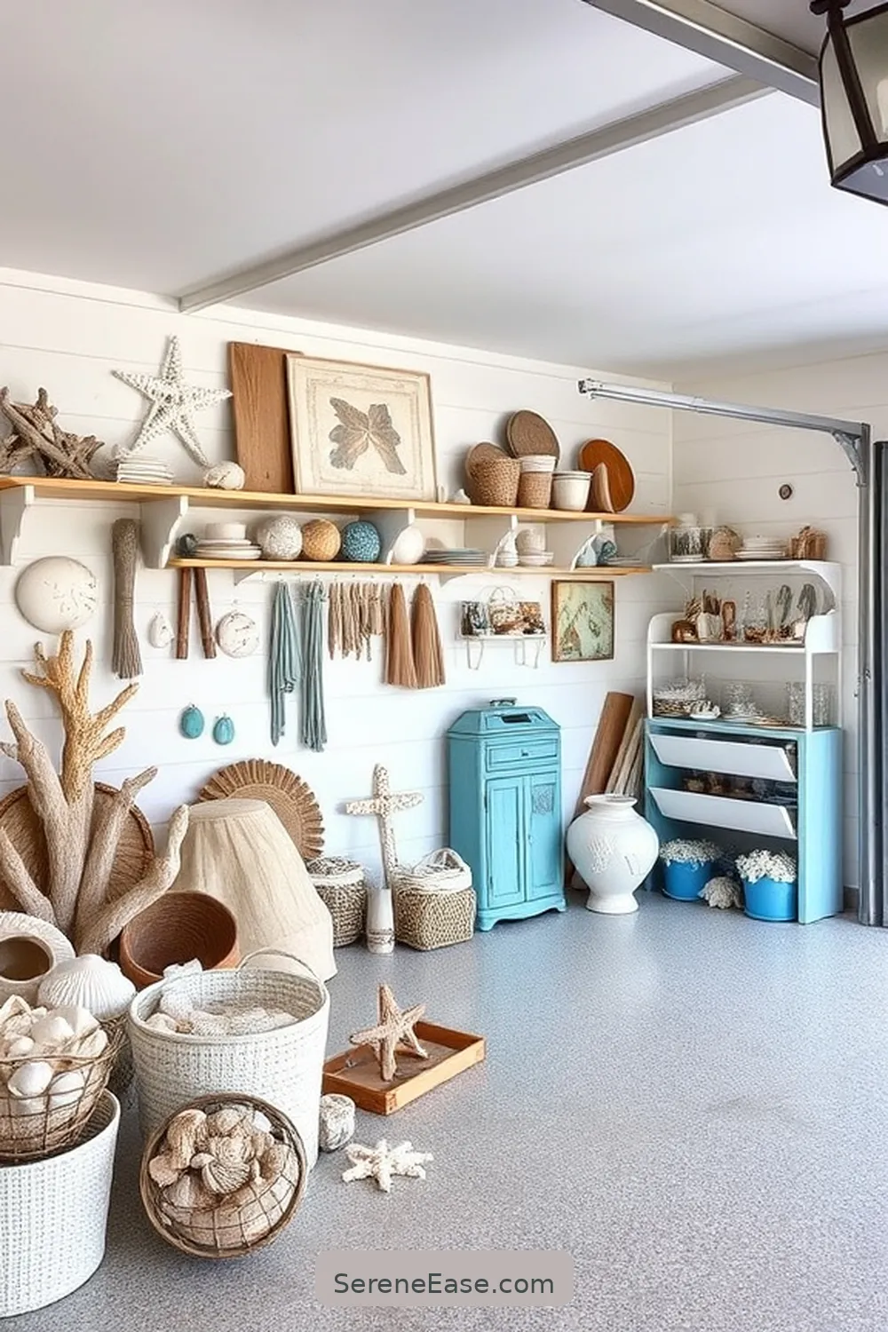 25 Monochromatic Coastal Style Ideas for Your Garage 26 Personal Touches With Coastal Souvenirs for 25 Monochromatic Coastal Style Ideas for Your Garage