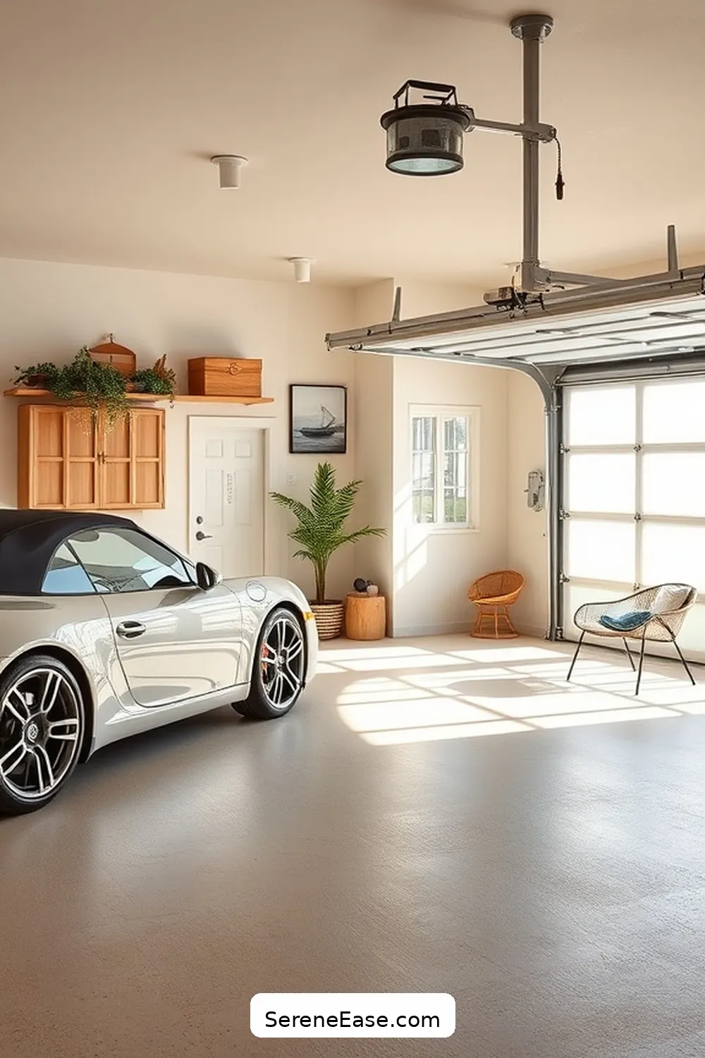 25 Monochromatic Coastal Style Ideas for Your Garage 4 Sandy Beige Flooring for a Natural Feel for 25 Monochromatic Coastal Style Ideas for Your Garage