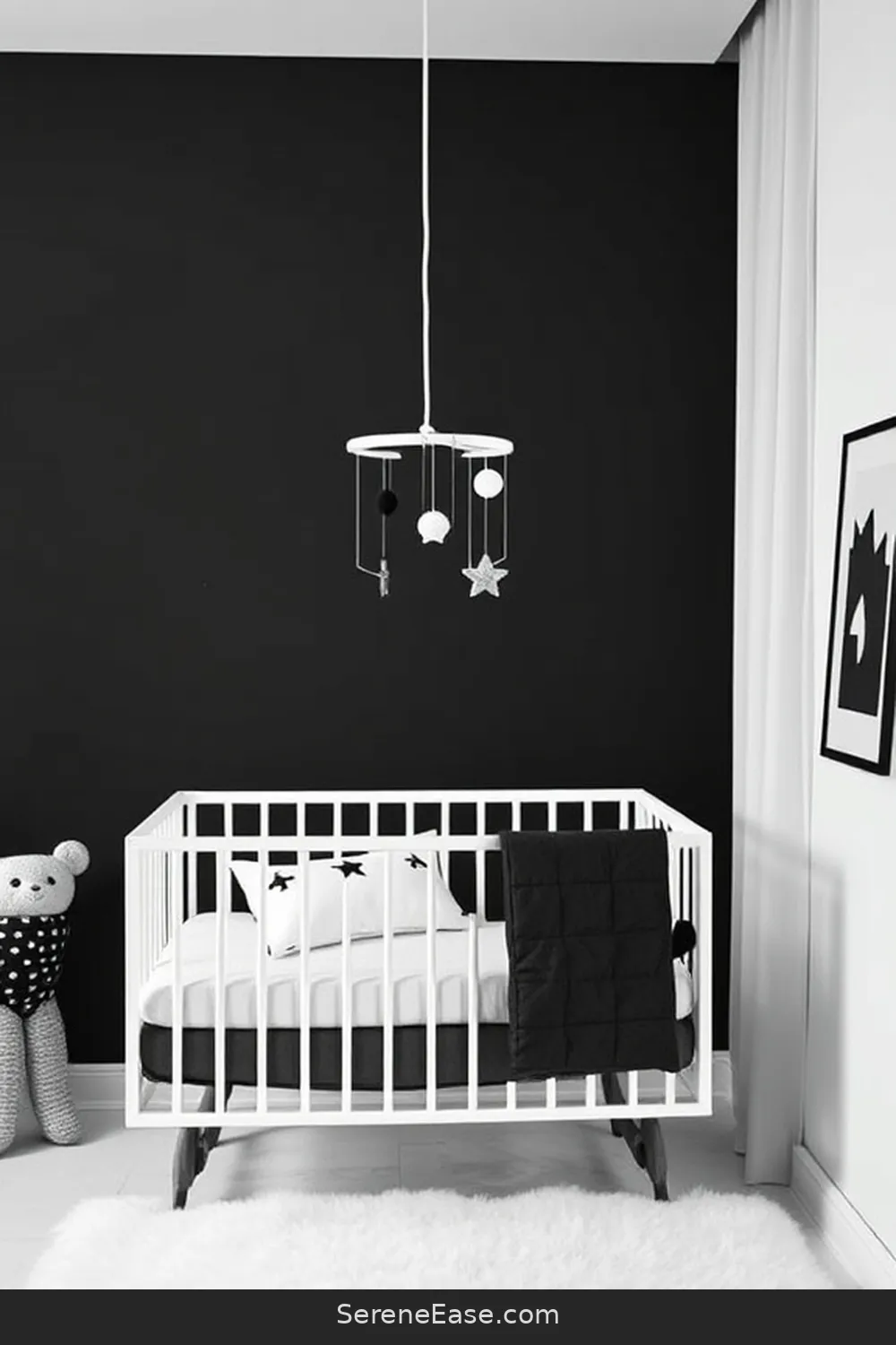 25 Must-Have Elements for a Black and White Modern Farmhouse Style Nursery 20 Modern Mobile for 25 Must-Have Elements for a Black and White Modern Farmhouse Style Nursery