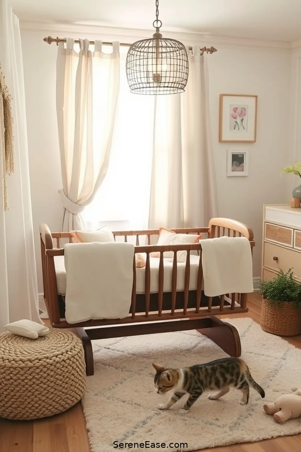 25 Must-Have Elements for a Black and White Modern Farmhouse Style Nursery 3 Rustic Wood Cradle for 25 Must-Have Elements for a Black and White Modern Farmhouse Style Nursery