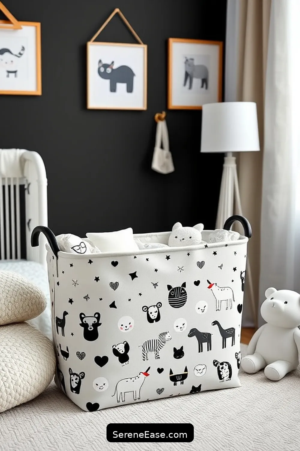 25 Must-Have Elements for a Black and White Modern Farmhouse Style Nursery 23 Stylish Diaper Caddy for 25 Must-Have Elements for a Black and White Modern Farmhouse Style Nursery