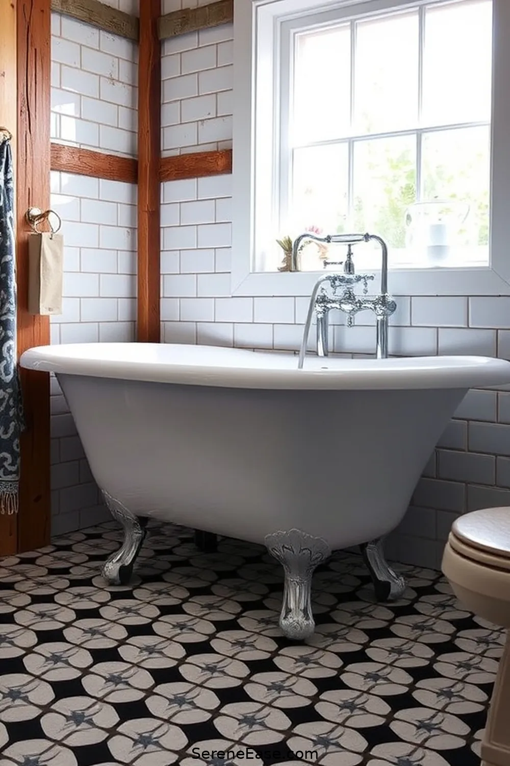 25 Stunning Black and White Bathroom Ideas in Modern Farmhouse Style 5 Classic Clawfoot Bathtubs for 25 Stunning Black and White Bathroom Ideas in Modern Farmhouse Style