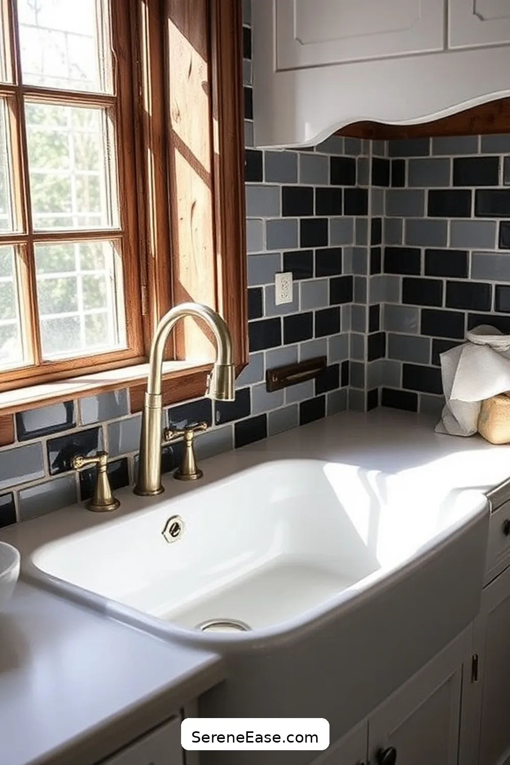 25 Stunning Black and White Bathroom Ideas in Modern Farmhouse Style 3 Vintage Inspired Farmhouse Sinks for 25 Stunning Black and White Bathroom Ideas in Modern Farmhouse Style