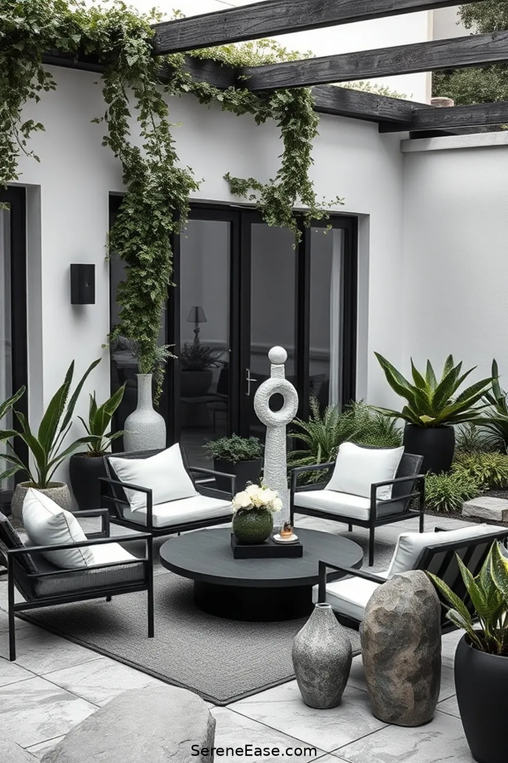 25 Stunning Black and White Scandinavian Outdoor Patio Ideas 26 Artistic Centerpieces for 25 Stunning Black and White Scandinavian Outdoor Patio Ideas