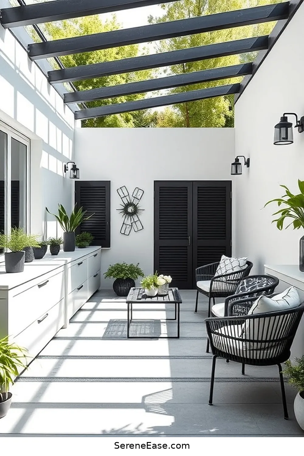 25 Stunning Black and White Scandinavian Outdoor Patio Ideas 24 Functional Storage Solutions for 25 Stunning Black and White Scandinavian Outdoor Patio Ideas