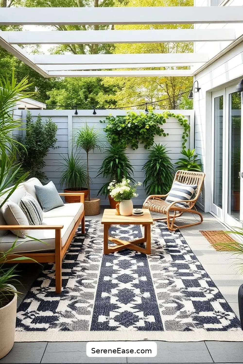 25 Stunning Black and White Scandinavian Outdoor Patio Ideas 6 Geometric Patterned Rugs for 25 Stunning Black and White Scandinavian Outdoor Patio Ideas