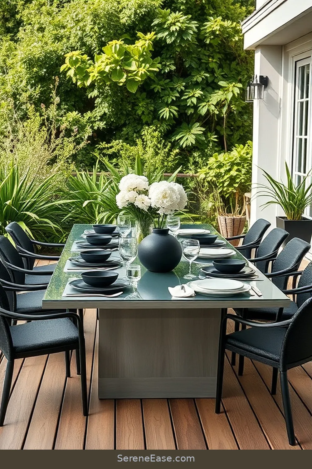 25 Stunning Black and White Scandinavian Outdoor Patio Ideas 3 Minimalist Outdoor Dining Set for 25 Stunning Black and White Scandinavian Outdoor Patio Ideas