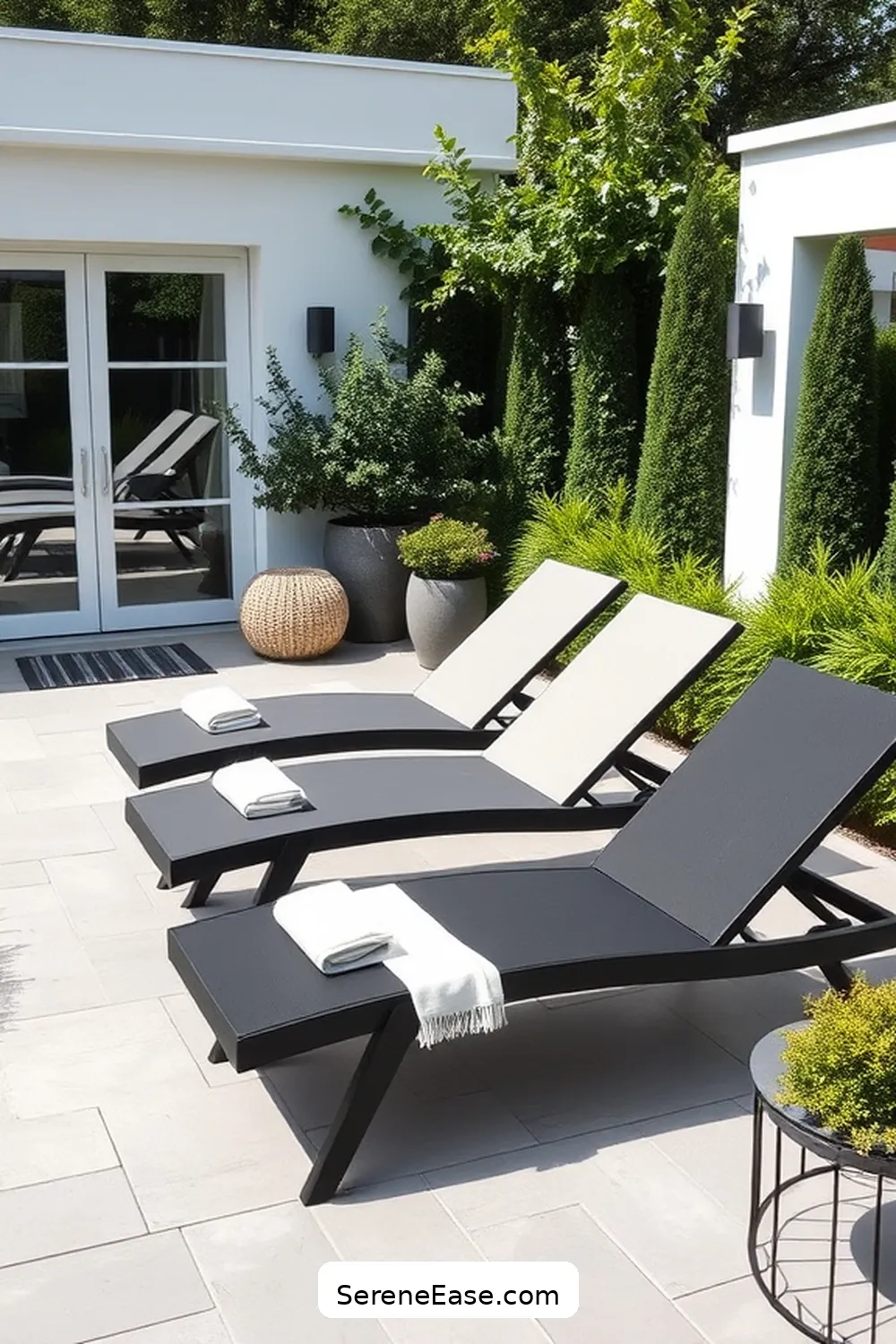25 Stunning Black and White Scandinavian Outdoor Patio Ideas 20 Sleek Chaise Loungers for 25 Stunning Black and White Scandinavian Outdoor Patio Ideas