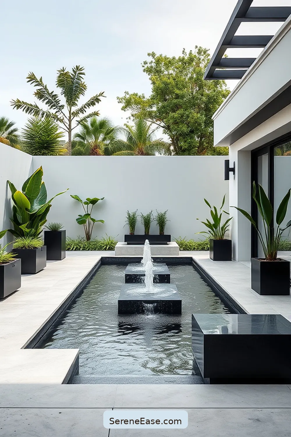 25 Stunning Black and White Scandinavian Outdoor Patio Ideas 18 Striking Water Features for 25 Stunning Black and White Scandinavian Outdoor Patio Ideas