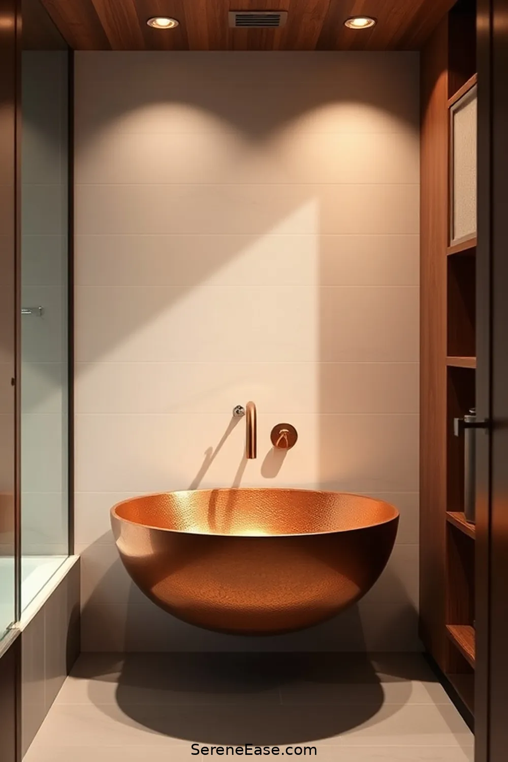 25 Stunning Metallic Accents for a Mid-Century Modern Bathroom 10 Copper Sink for 25 Stunning Metallic Accents for a Mid-Century Modern Bathroom