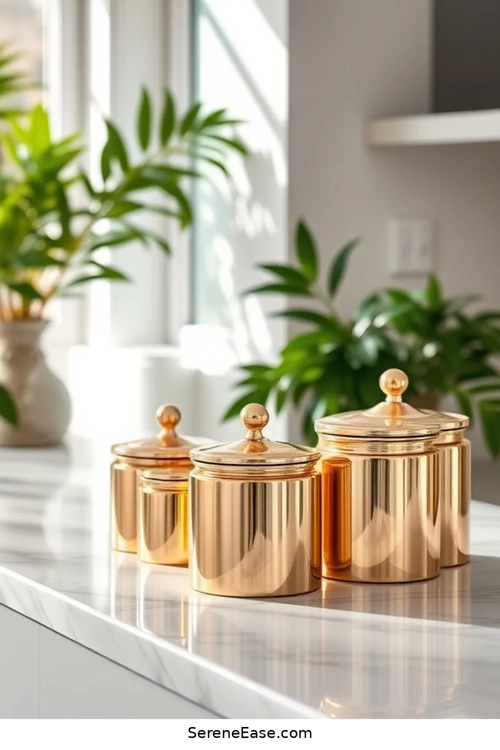25 Stunning Metallic Accents for a Mid-Century Modern Bathroom 22 Gold Lidded Canisters for 25 Stunning Metallic Accents for a Mid-Century Modern Bathroom