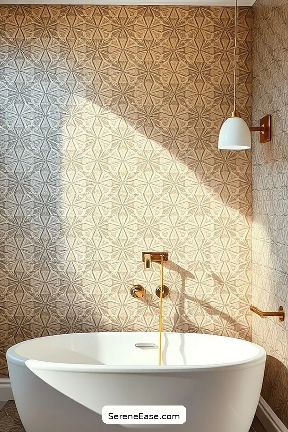 25 Stunning Metallic Accents for a Mid-Century Modern Bathroom 18 Metallic Wallpaper for 25 Stunning Metallic Accents for a Mid-Century Modern Bathroom