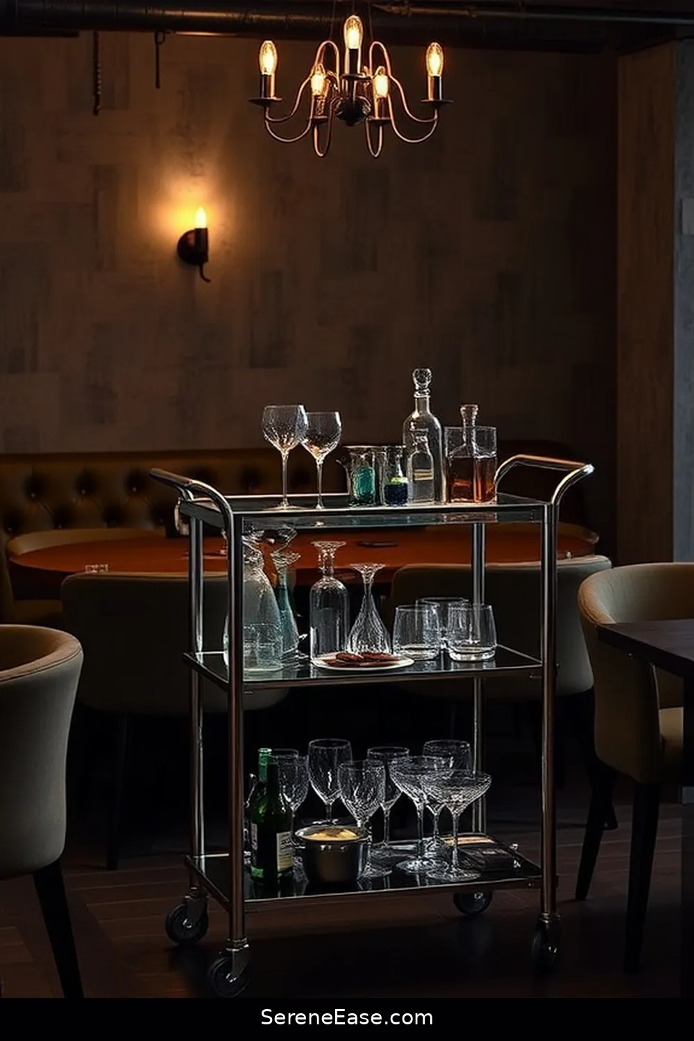 25 Stunning Metallic Accents to Elevate Industrial Dining Room Style 12 Chrome Bar Carts for 25 Stunning Metallic Accents to Elevate Industrial Dining Room Style