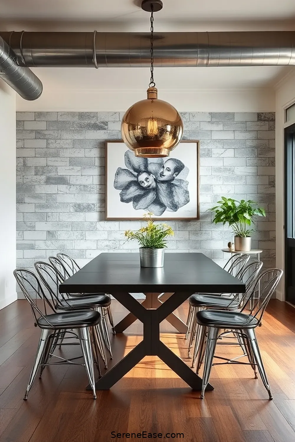 25 Stunning Metallic Accents to Elevate Industrial Dining Room Style 17 Galvanized Steel Accents for 25 Stunning Metallic Accents to Elevate Industrial Dining Room Style