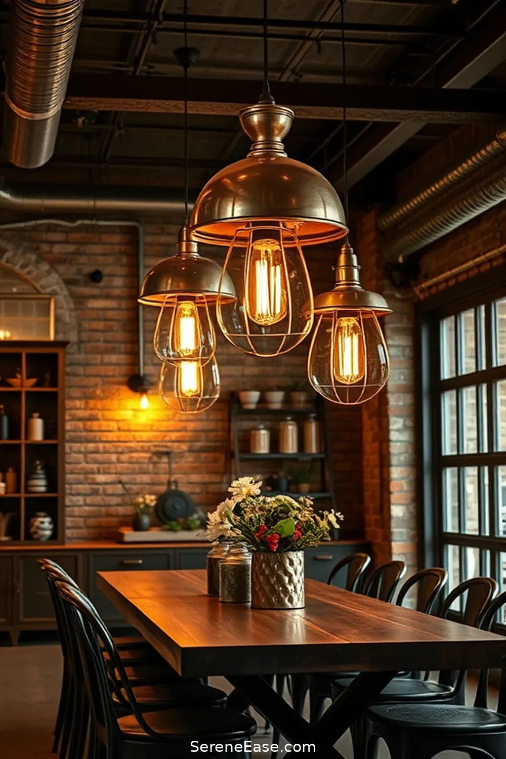 25 Stunning Metallic Accents to Elevate Industrial Dining Room Style 2 Metallic Light Fixtures for 25 Stunning Metallic Accents to Elevate Industrial Dining Room Style