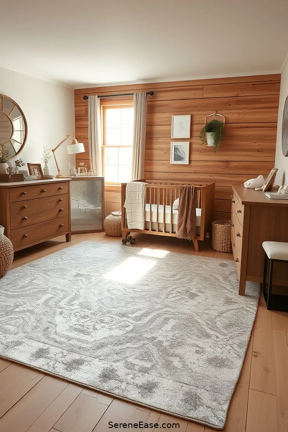 25 Ways Metallic Accents Enhance Rustic Nursery Style 11 Adding Metallic Rugs for 25 Ways Metallic Accents Enhance Rustic Nursery Style