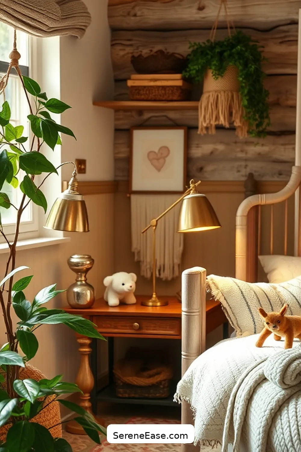 25 Ways Metallic Accents Enhance Rustic Nursery Style 19 Adding Metallic Table Lamps for 25 Ways Metallic Accents Enhance Rustic Nursery Style