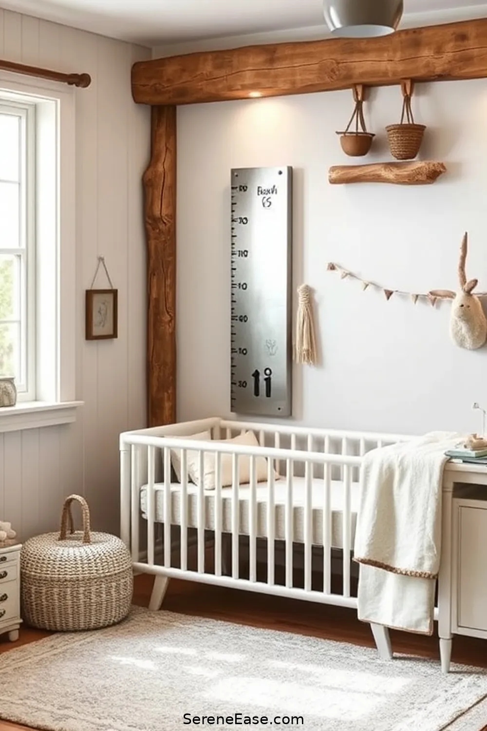 25 Ways Metallic Accents Enhance Rustic Nursery Style 20 Incorporating Metallic Growth Charts for 25 Ways Metallic Accents Enhance Rustic Nursery Style