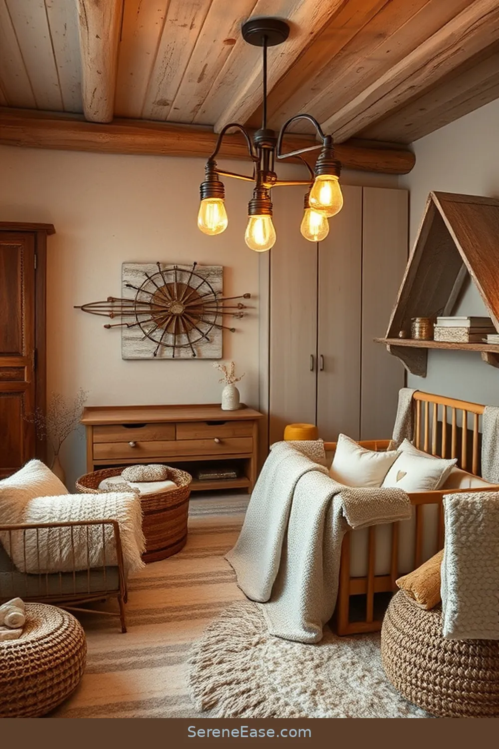 25 Ways Metallic Accents Enhance Rustic Nursery Style 6 Opting for Metallic Light Fixtures for 25 Ways Metallic Accents Enhance Rustic Nursery Style