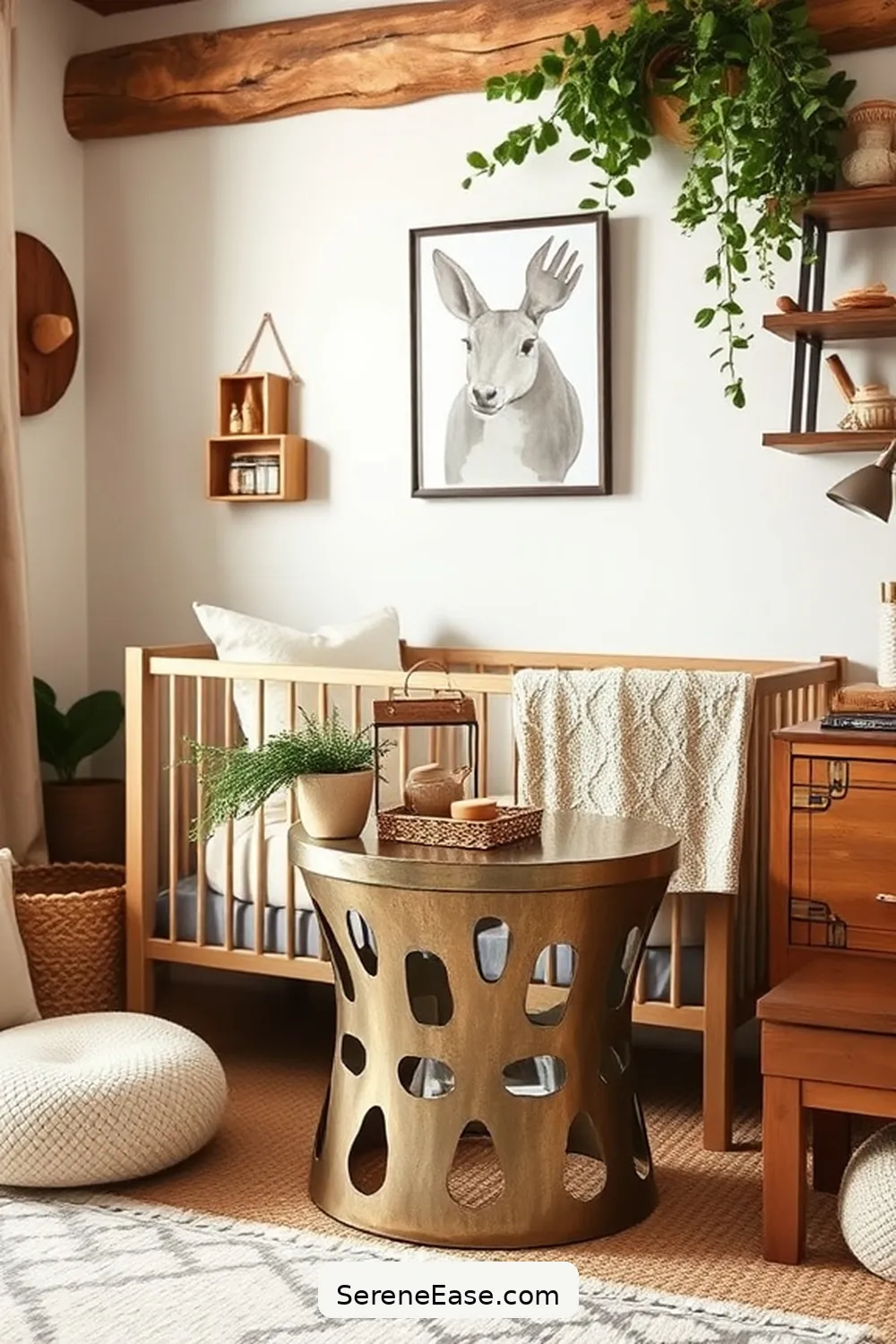 25 Ways Metallic Accents Enhance Rustic Nursery Style 24 Using Metallic Accent Tables for 25 Ways Metallic Accents Enhance Rustic Nursery Style
