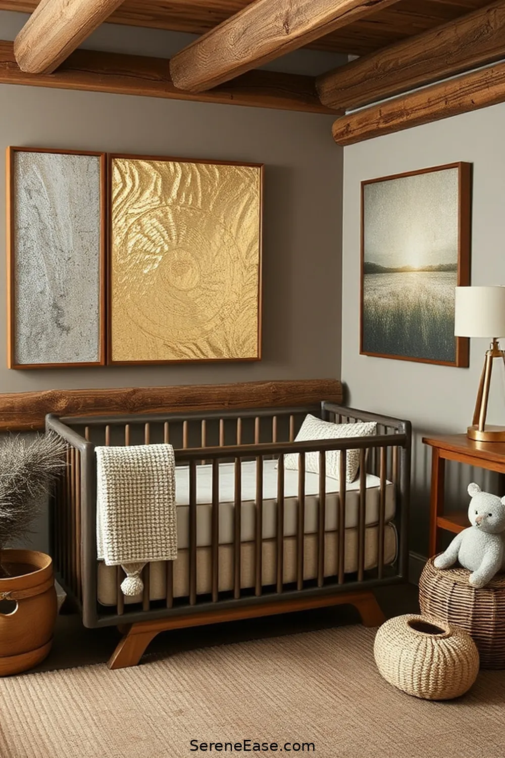 25 Ways Metallic Accents Enhance Rustic Nursery Style 13 Using Metallic Artwork for Inspiration for 25 Ways Metallic Accents Enhance Rustic Nursery Style