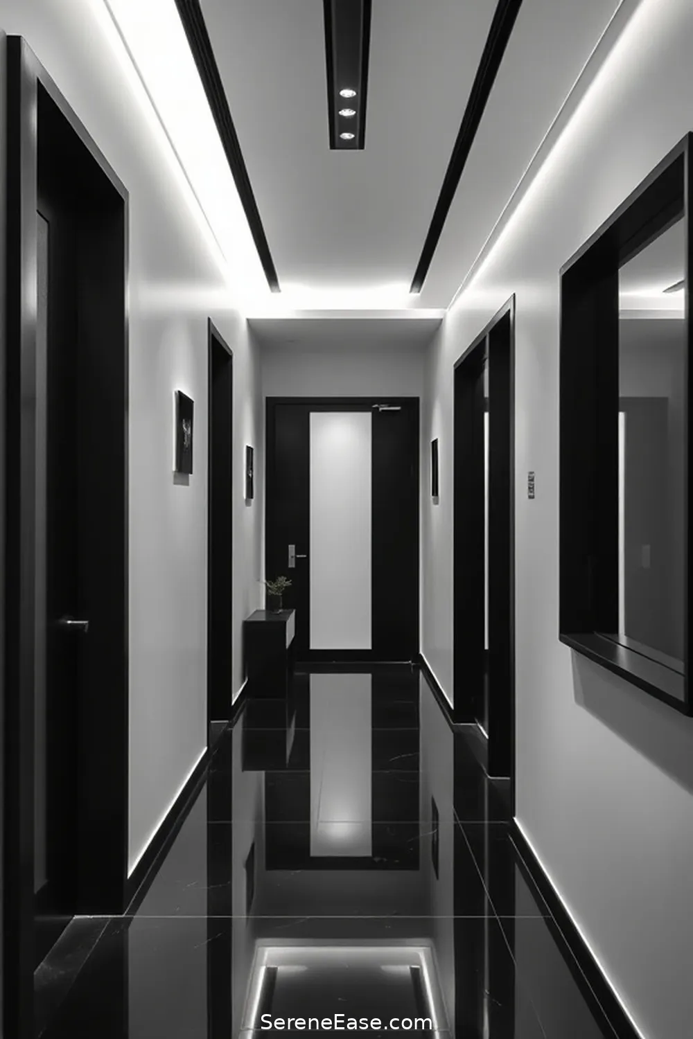 25 Ways to Achieve Black and White Industrial Style in Your Hallway 17 Choose Minimalist Black and White Decor for 25 Ways to Achieve Black and White Industrial Style in Your Hallway