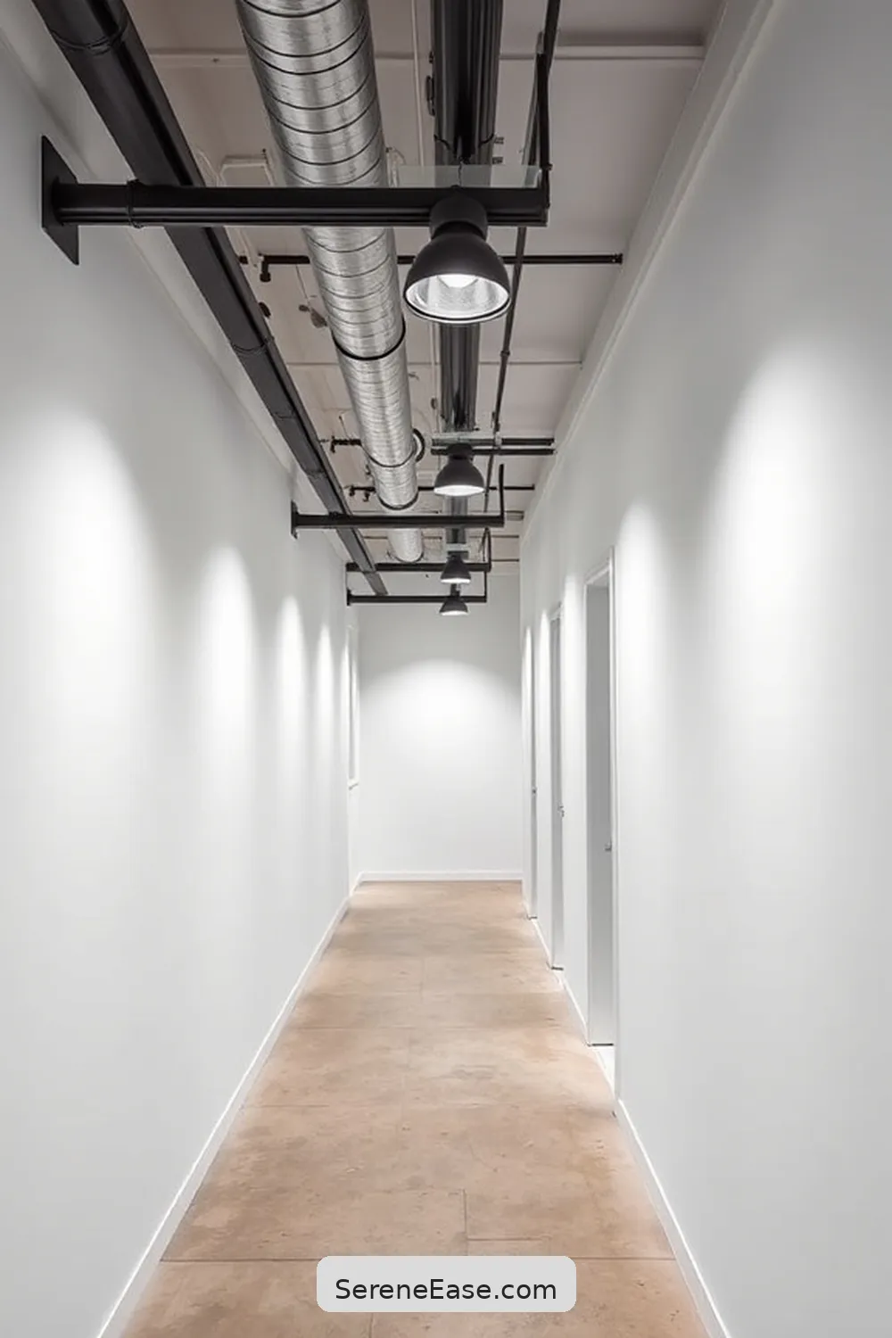 25 Ways to Achieve Black and White Industrial Style in Your Hallway 20 Install Track Lighting for 25 Ways to Achieve Black and White Industrial Style in Your Hallway