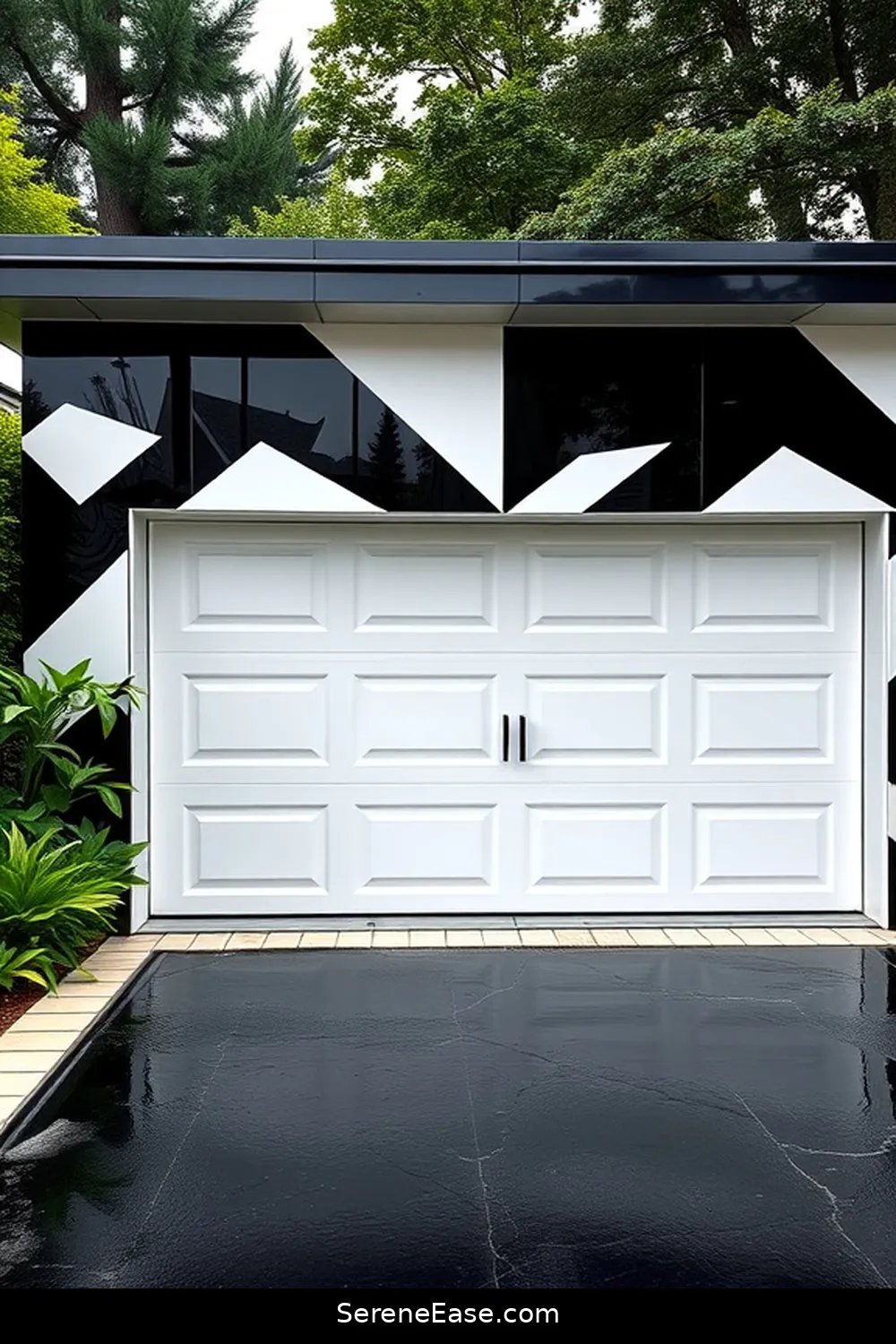 Choose a Striking Black and White Color Palette for 25 Ways to Achieve Black and White Mid-Century Modern Garage Style