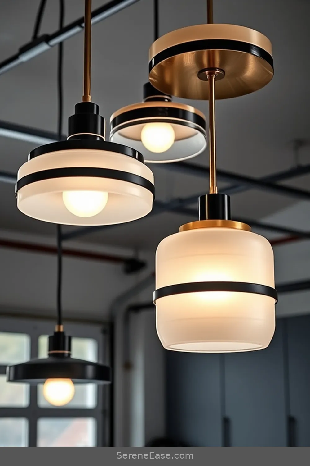 Select Mid-Century Modern Lighting Fixtures for 25 Ways to Achieve Black and White Mid-Century Modern Garage Style