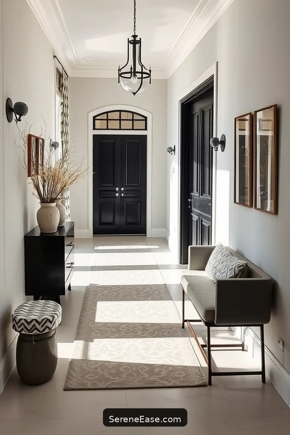 25 Ways to Achieve Monochromatic Minimalist Style in Your Entryway 18 Choose Subtle Patterns for 25 Ways to Achieve Monochromatic Minimalist Style in Your Entryway