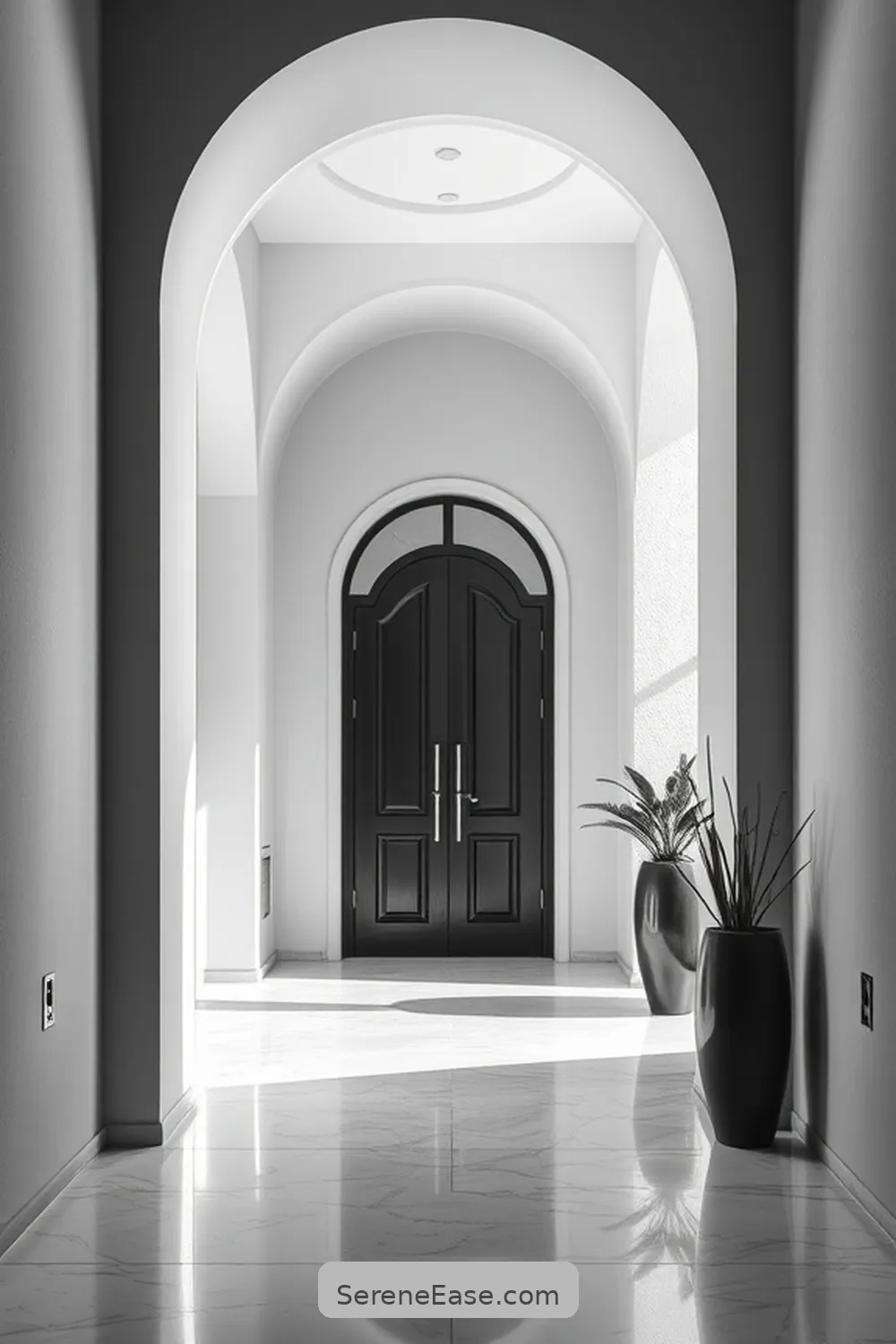 25 Ways to Achieve Monochromatic Minimalist Style in Your Entryway 16 Highlight Architectural Features for 25 Ways to Achieve Monochromatic Minimalist Style in Your Entryway