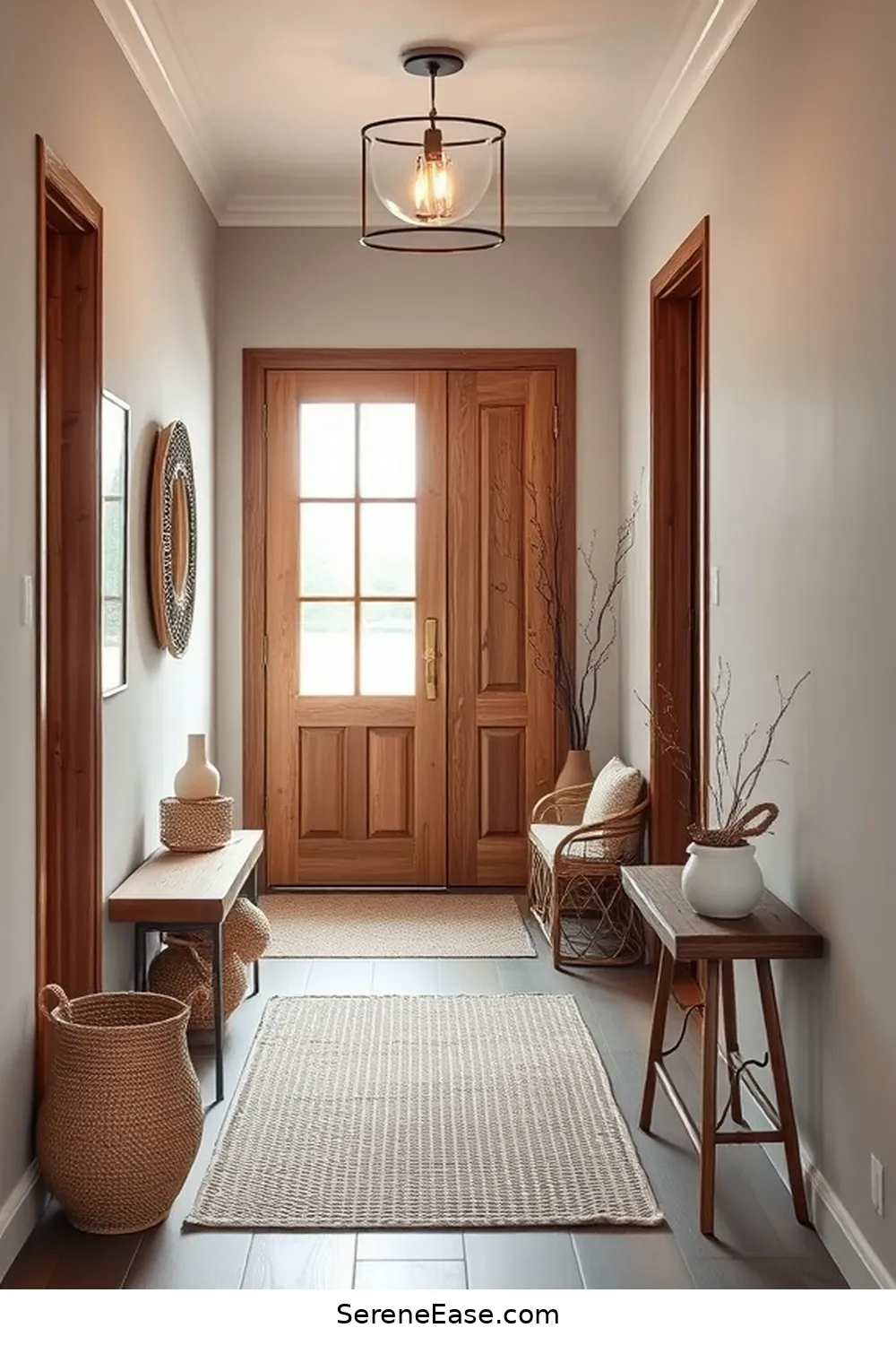 25 Ways to Achieve Monochromatic Minimalist Style in Your Entryway 14 Incorporate Natural Materials for 25 Ways to Achieve Monochromatic Minimalist Style in Your Entryway