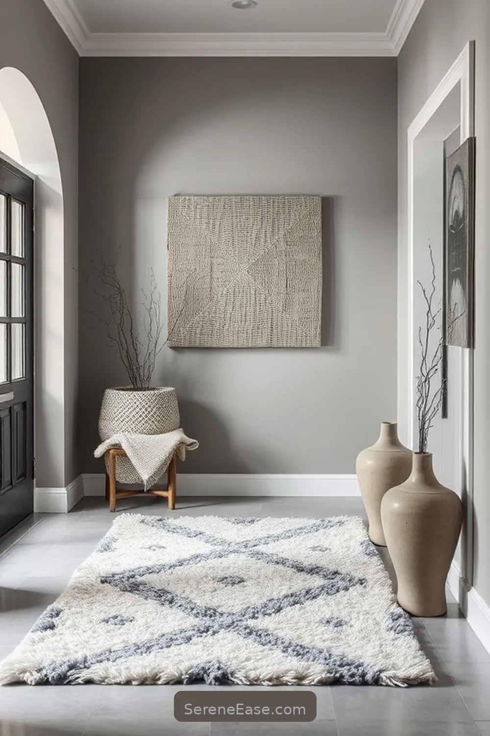 25 Ways to Achieve Monochromatic Minimalist Style in Your Entryway 4 Incorporate Textured Elements for 25 Ways to Achieve Monochromatic Minimalist Style in Your Entryway