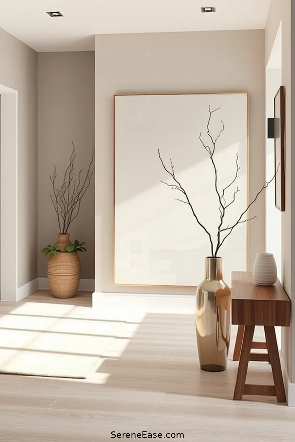 25 Ways to Achieve Monochromatic Minimalist Style in Your Entryway 7 Keep Wall Art Minimal for 25 Ways to Achieve Monochromatic Minimalist Style in Your Entryway