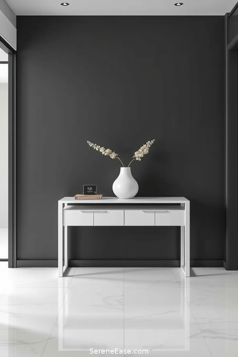 25 Ways to Achieve Monochromatic Minimalist Style in Your Entryway 11 Limit Decorative Accessories for 25 Ways to Achieve Monochromatic Minimalist Style in Your Entryway