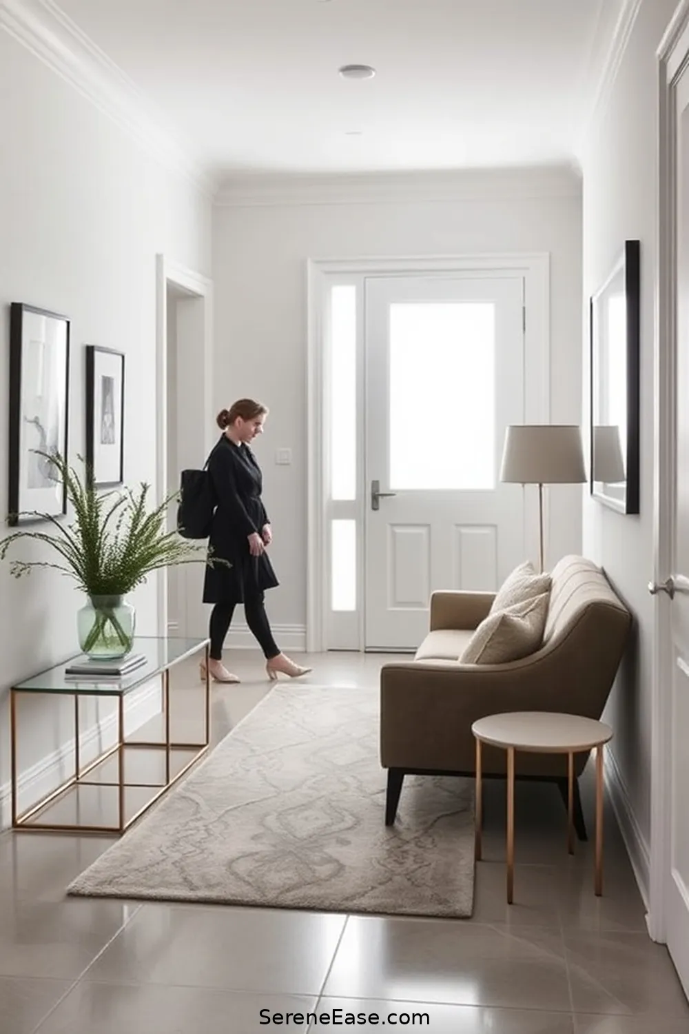 25 Ways to Achieve Monochromatic Minimalist Style in Your Entryway 17 Maintain a Clutter-Free Space for 25 Ways to Achieve Monochromatic Minimalist Style in Your Entryway