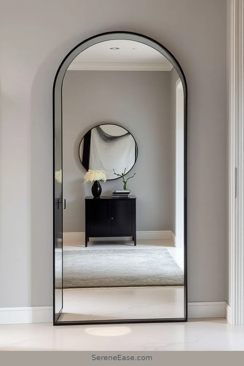 25 Ways to Achieve Monochromatic Minimalist Style in Your Entryway 10 Select a Monochromatic Mirror for 25 Ways to Achieve Monochromatic Minimalist Style in Your Entryway