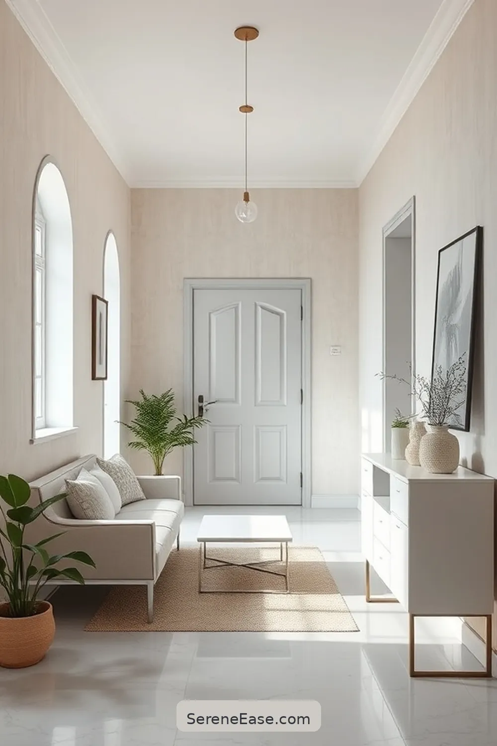 25 Ways to Achieve Monochromatic Minimalist Style in Your Entryway 23 Use Monochromatic Wallpaper for 25 Ways to Achieve Monochromatic Minimalist Style in Your Entryway