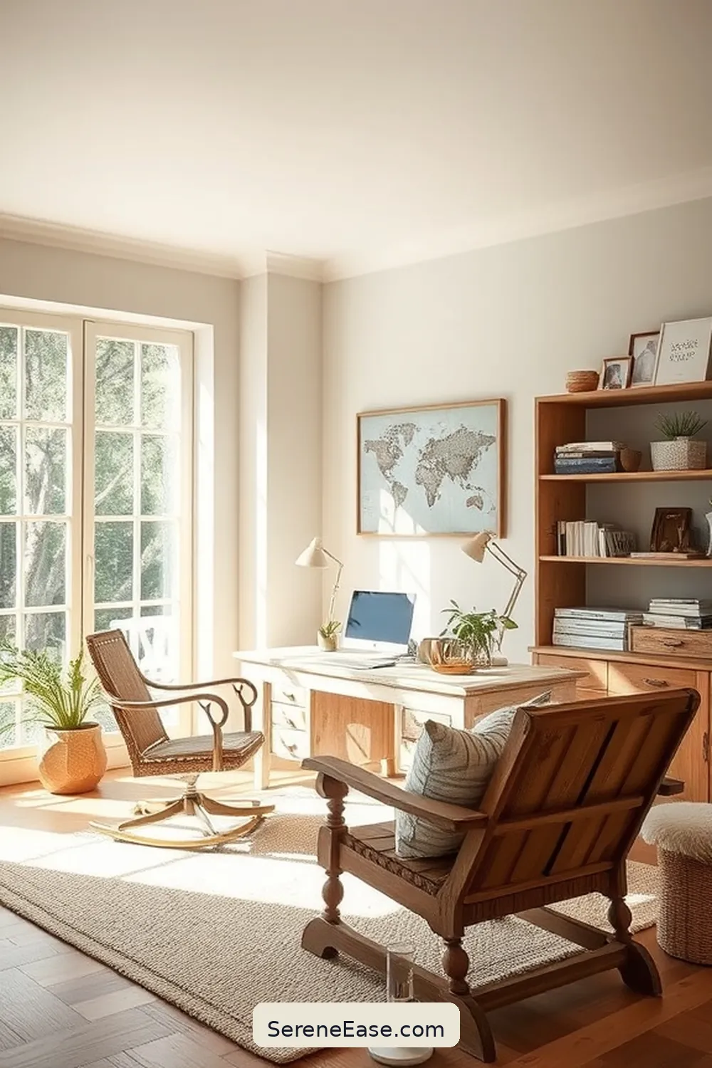 25 Ways to Achieve Monochromatic Rustic Style in Your Home Office 2 Choose a Neutral Color Palette for 25 Ways to Achieve Monochromatic Rustic Style in Your Home Office