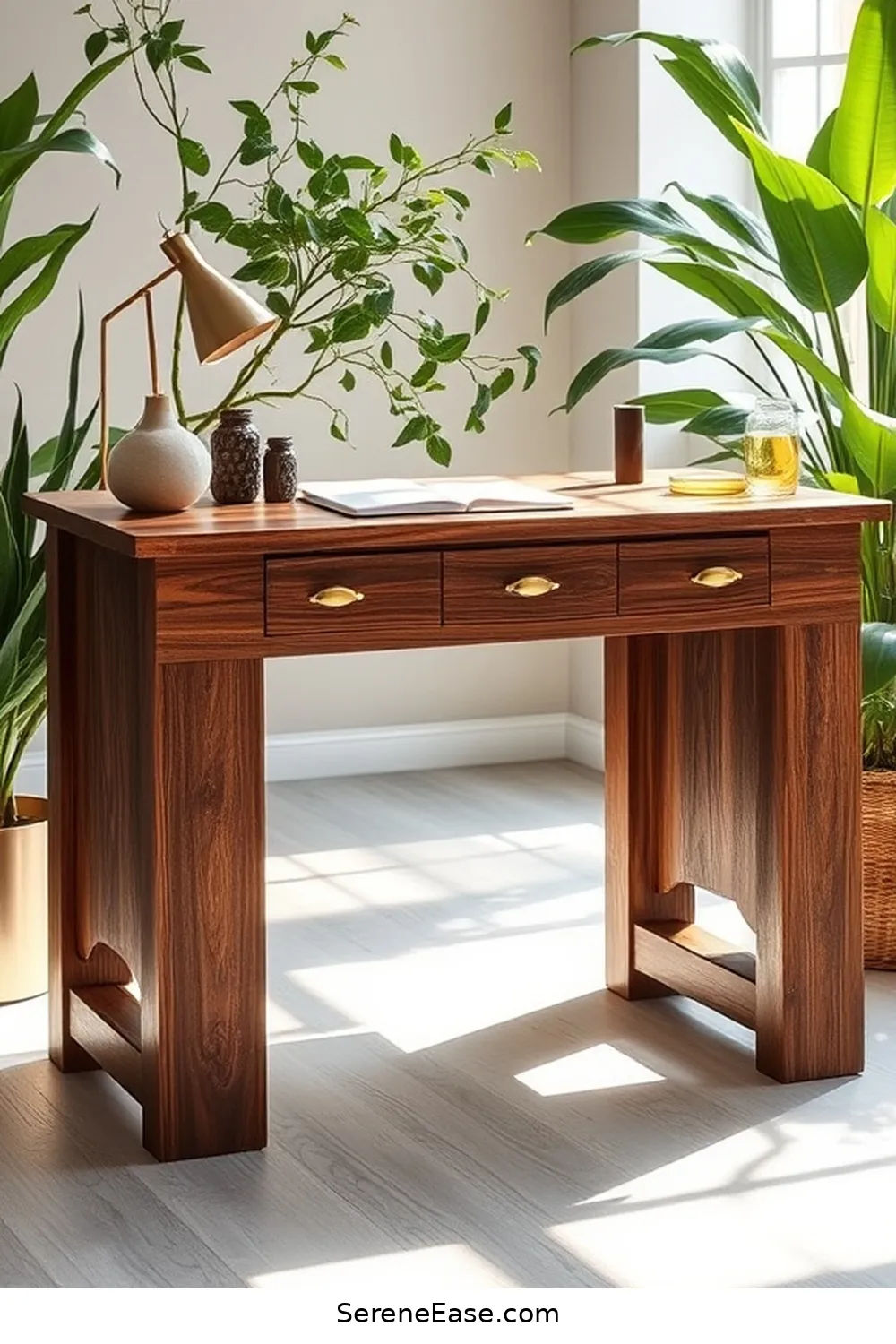 25 Ways to Achieve Monochromatic Rustic Style in Your Home Office 14 Choose a Statement Desk for 25 Ways to Achieve Monochromatic Rustic Style in Your Home Office