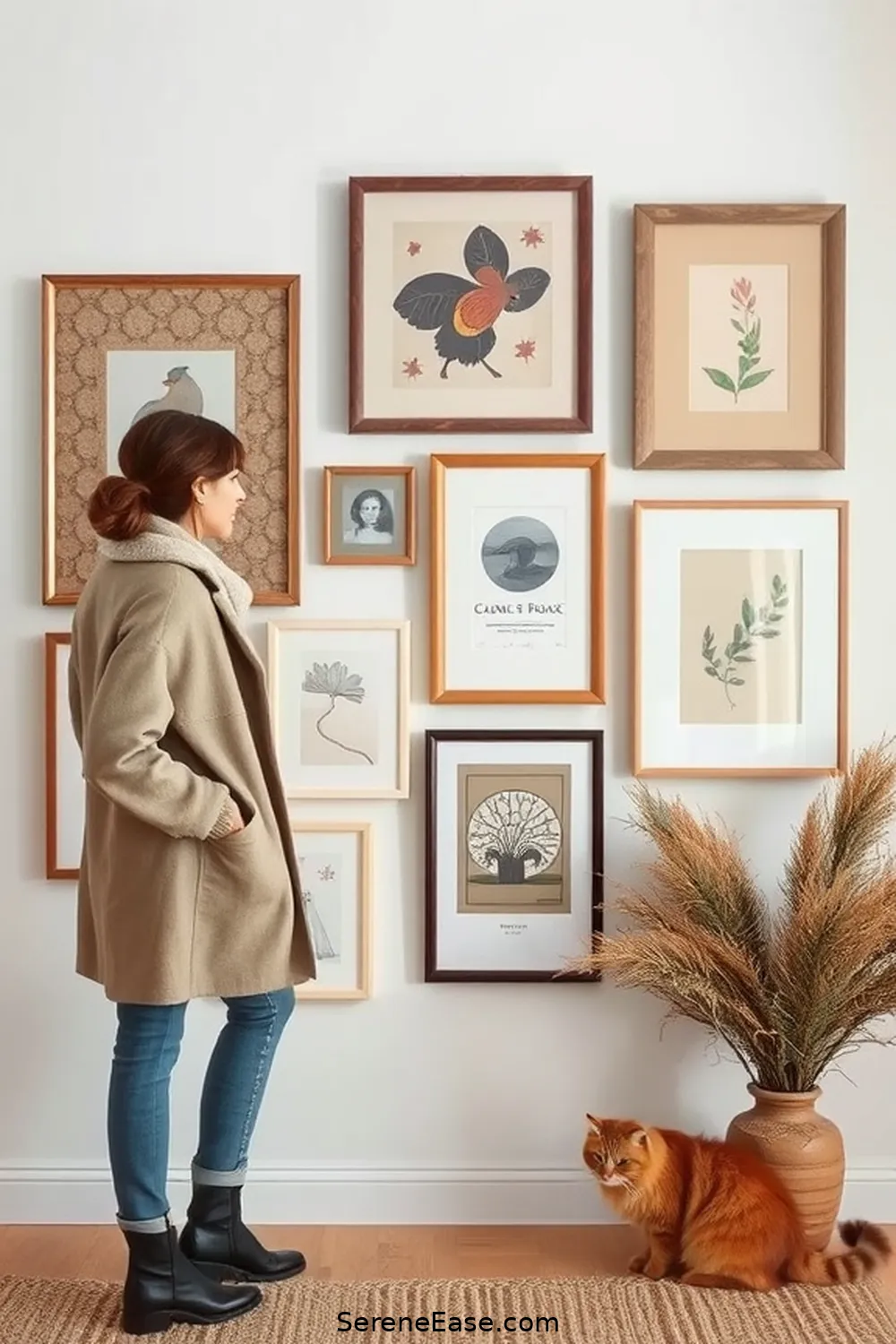 25 Ways to Achieve Monochromatic Rustic Style in Your Home Office 9 Create a Gallery Wall for 25 Ways to Achieve Monochromatic Rustic Style in Your Home Office