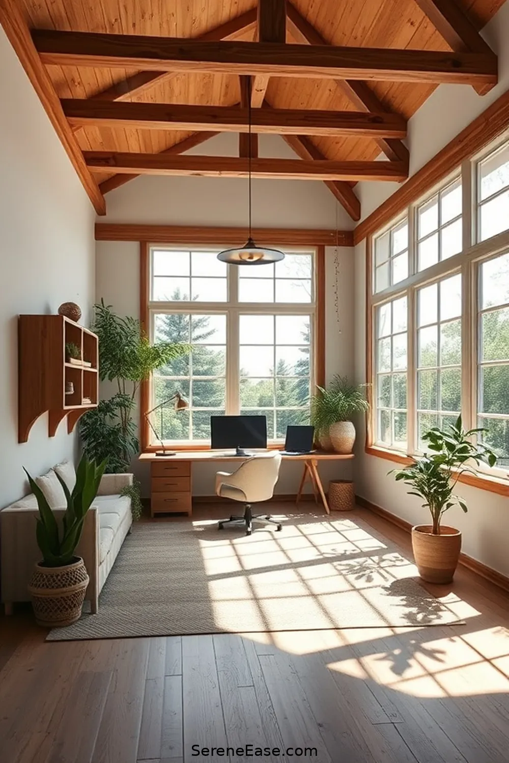25 Ways to Achieve Monochromatic Rustic Style in Your Home Office 25 Embrace Natural Light for 25 Ways to Achieve Monochromatic Rustic Style in Your Home Office