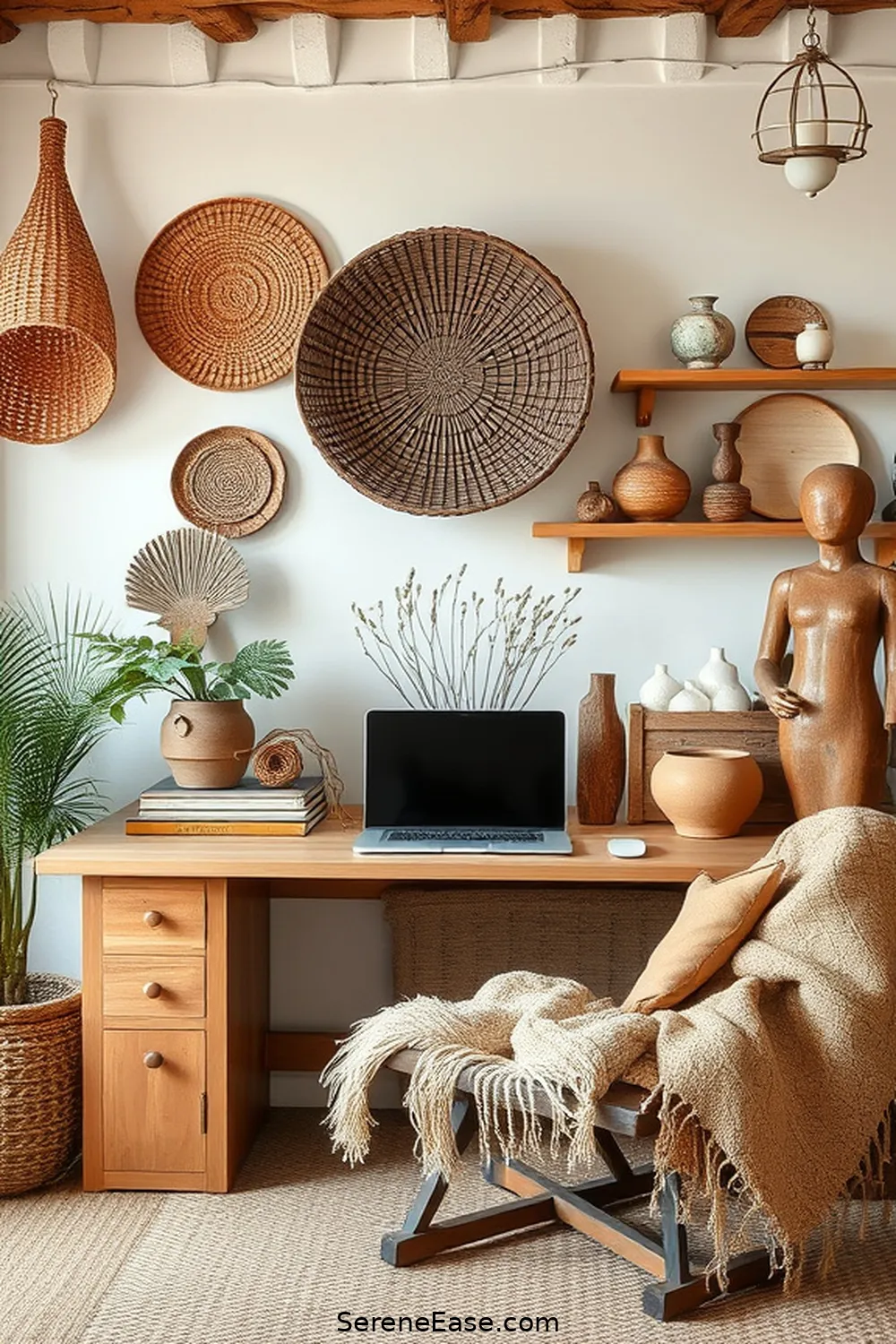 25 Ways to Achieve Monochromatic Rustic Style in Your Home Office 12 Incorporate Handmade Decor for 25 Ways to Achieve Monochromatic Rustic Style in Your Home Office