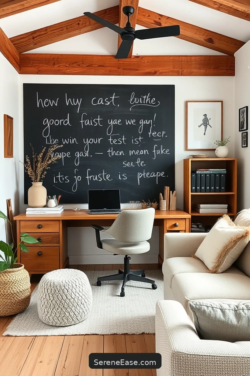 25 Ways to Achieve Monochromatic Rustic Style in Your Home Office 22 Incorporate a Chalkboard Wall for 25 Ways to Achieve Monochromatic Rustic Style in Your Home Office