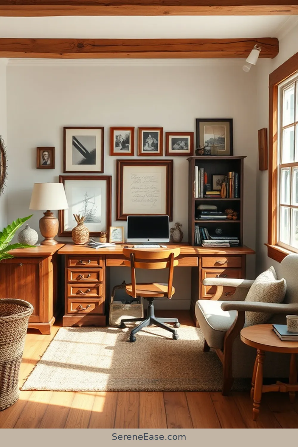 25 Ways to Achieve Monochromatic Rustic Style in Your Home Office 20 Personalize With Family Heirlooms for 25 Ways to Achieve Monochromatic Rustic Style in Your Home Office