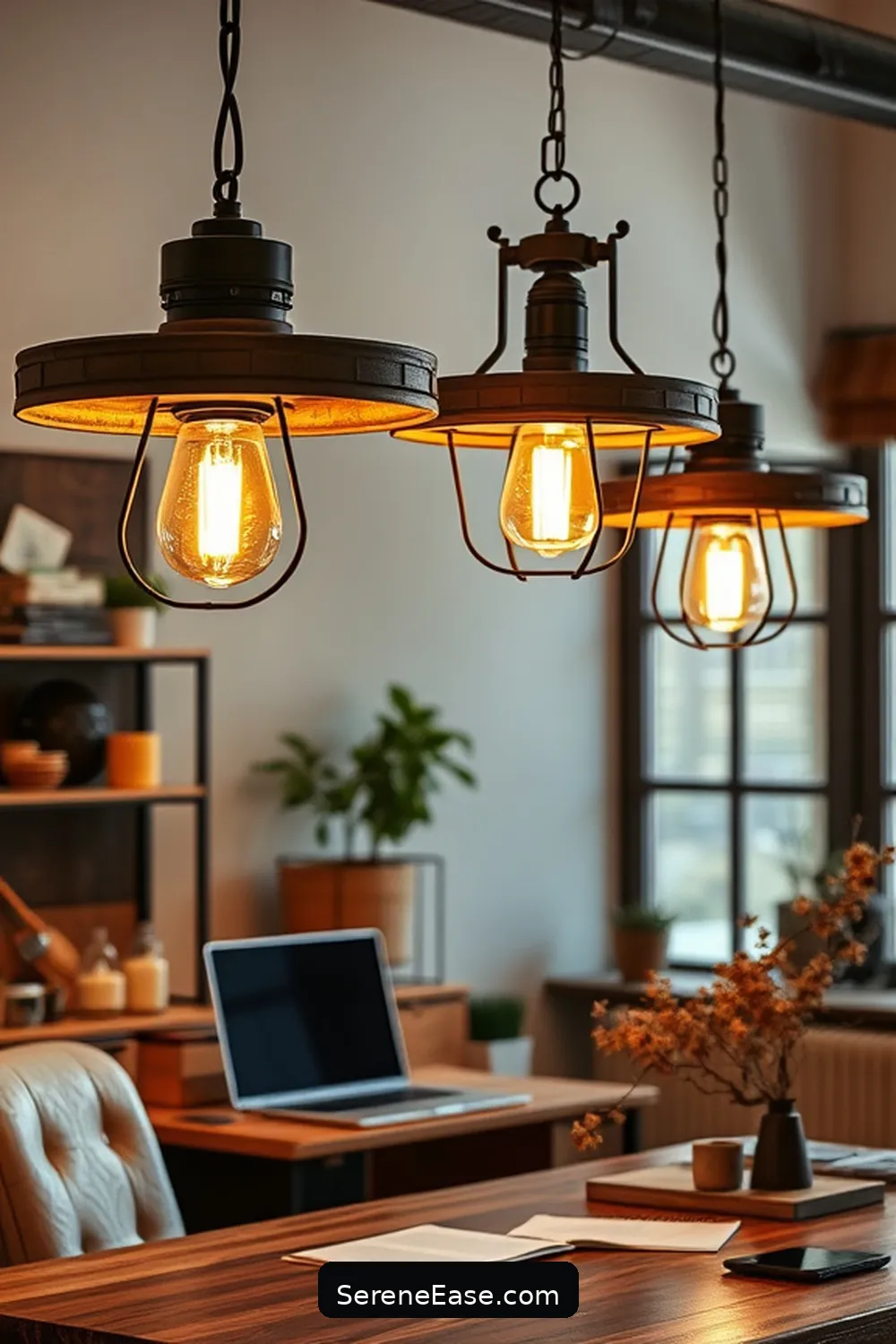 25 Ways to Achieve Monochromatic Rustic Style in Your Home Office 7 Select Rustic Lighting Fixtures for 25 Ways to Achieve Monochromatic Rustic Style in Your Home Office