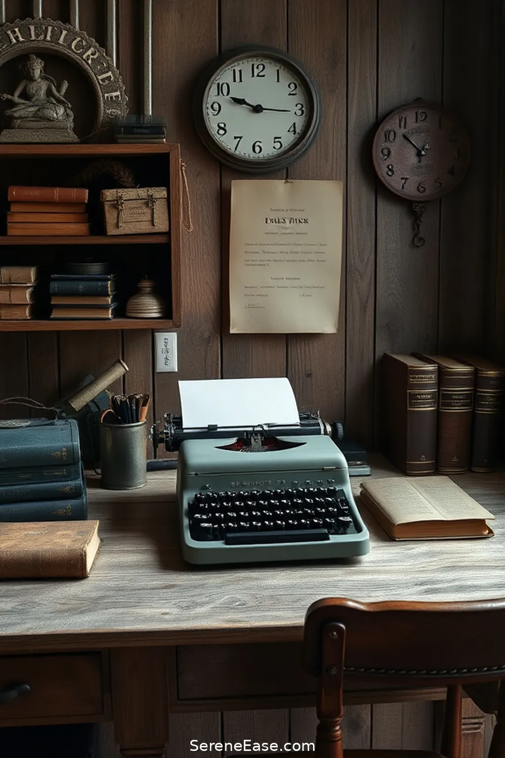 25 Ways to Achieve Monochromatic Rustic Style in Your Home Office 13 Use Vintage Accessories for 25 Ways to Achieve Monochromatic Rustic Style in Your Home Office
