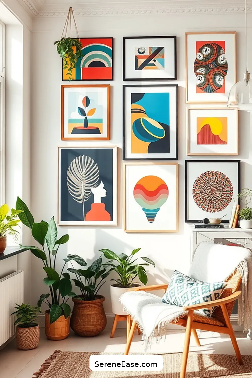 25 Ways to Achieve a Bold and Bright Scandinavian Style Living Room 22 Create a Gallery Wall for 25 Ways to Achieve a Bold and Bright Scandinavian Style Living Room